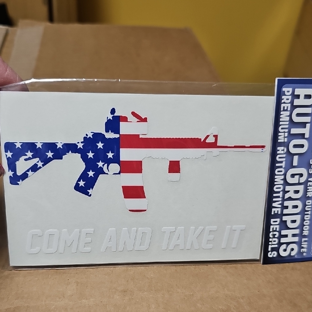 Patriotic Rifle Decal USA Made